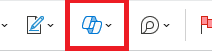 Screenshot of the Copilot icon in the top ribbon in Outlook