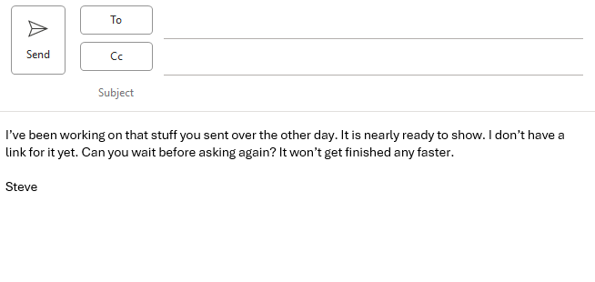 Screenshot of an unsent email in Outlook