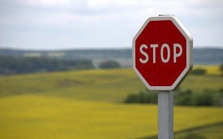 A red stop sign